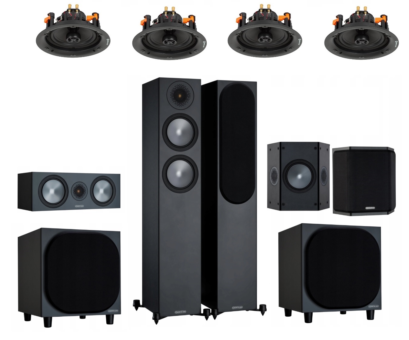 Monitor Audio Bronze AV Atmos 5.2.4 zestaw kolumn do kina domowego